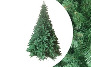 DecHome Albero di Natale Slim h. 210 cm in PVC con Base in