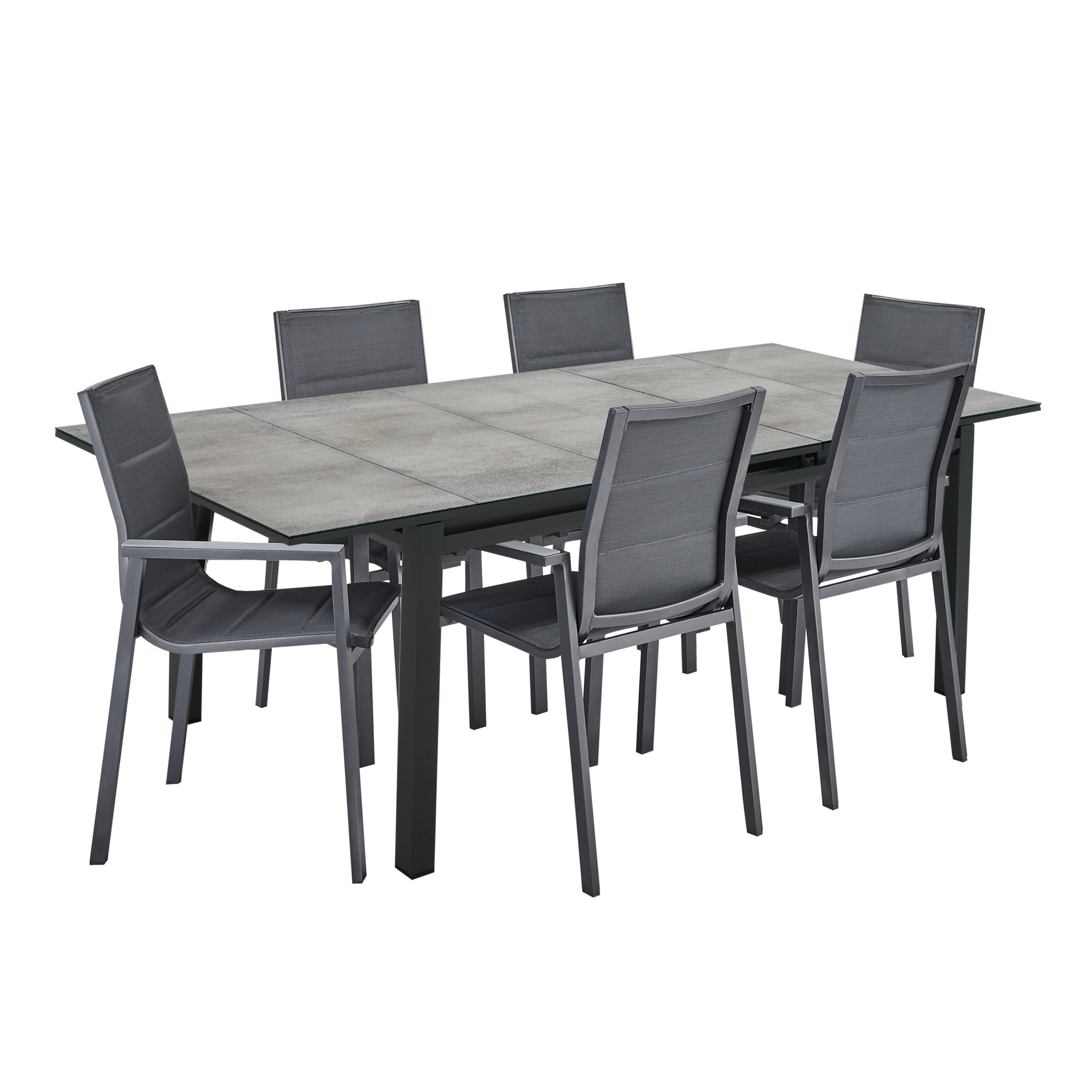 NATERIAL Salon de jardin 6 personnes Table de jardin ODYSSEA