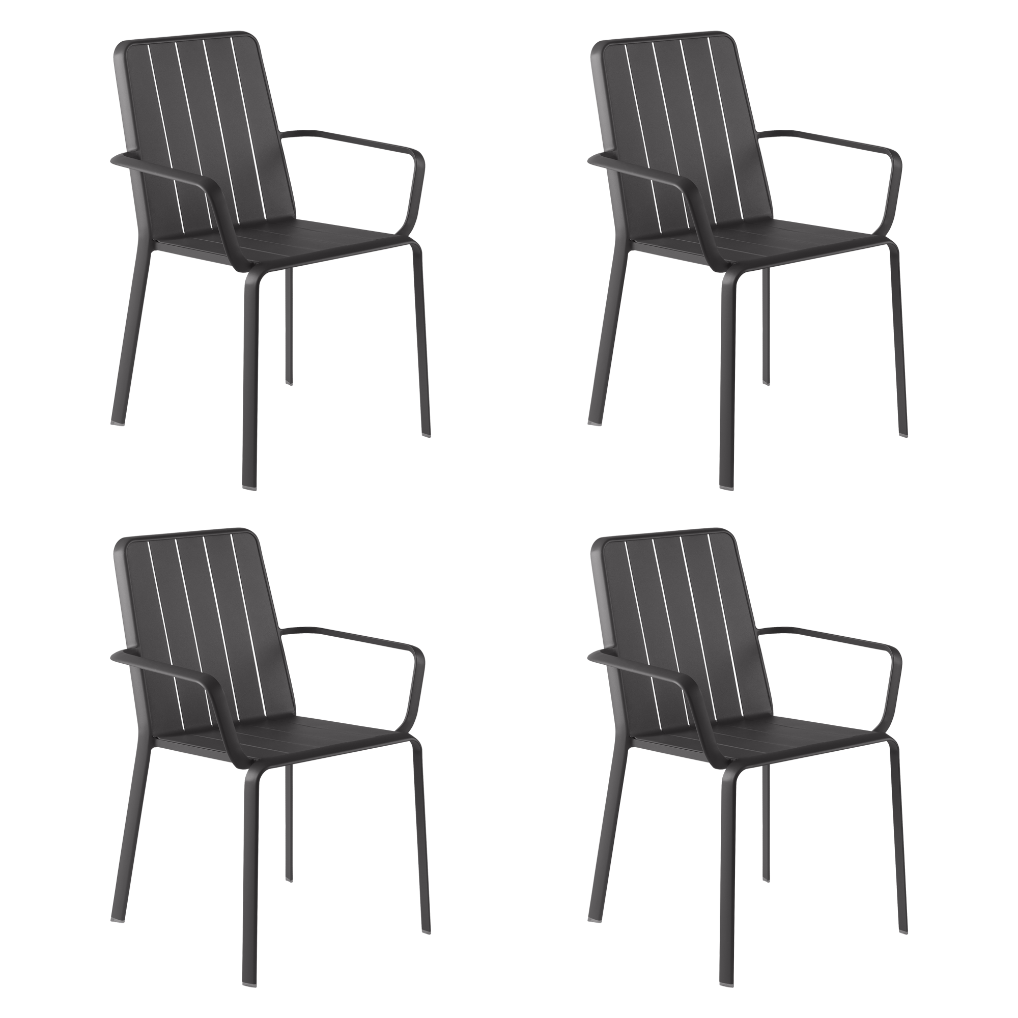 Set di 4 sedie da giardino JAVA impilabili in teak