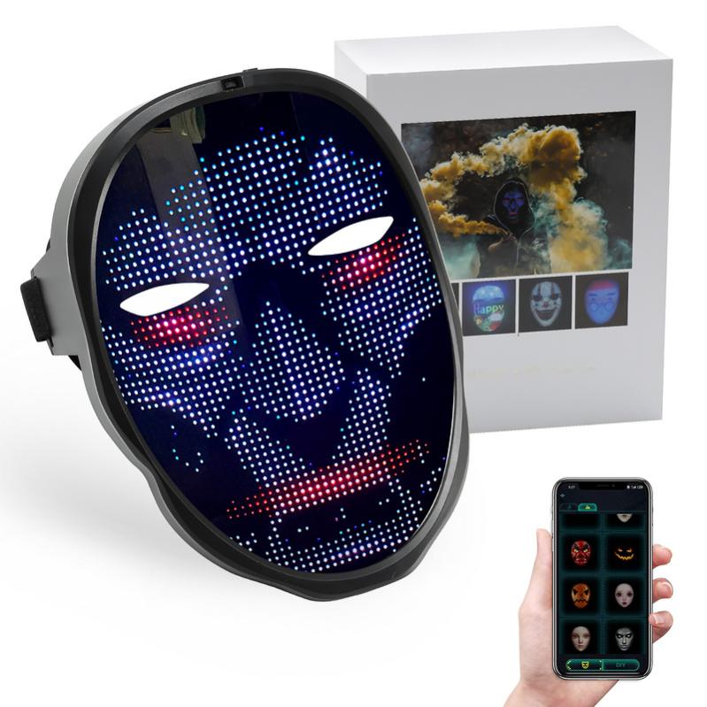 HD Masque Led visage WIFI avec motif personnalisé programmable par APP pour les fêtes, les
