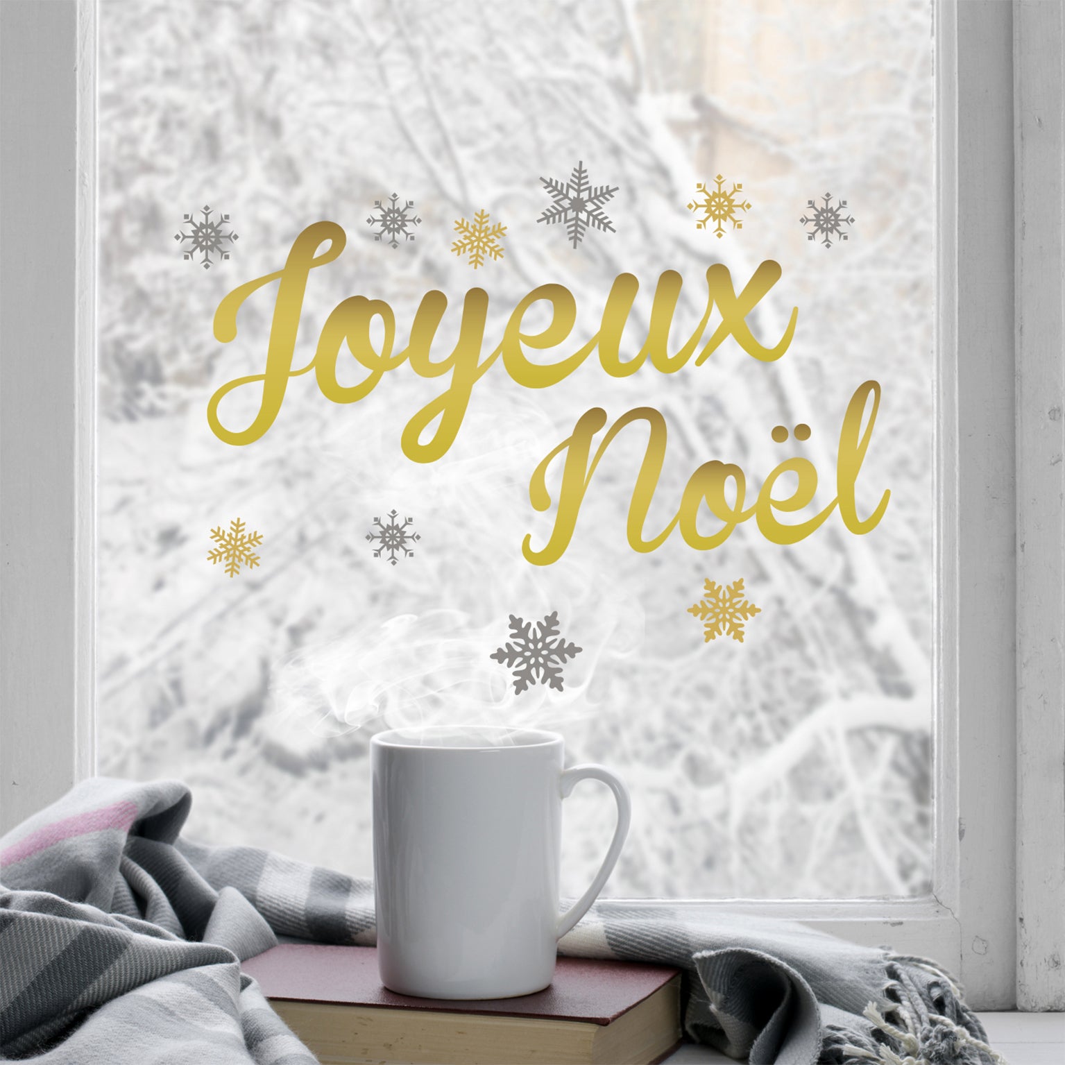 Sticker électrostatique pour vitre, joyeux noël citation à mettre sur