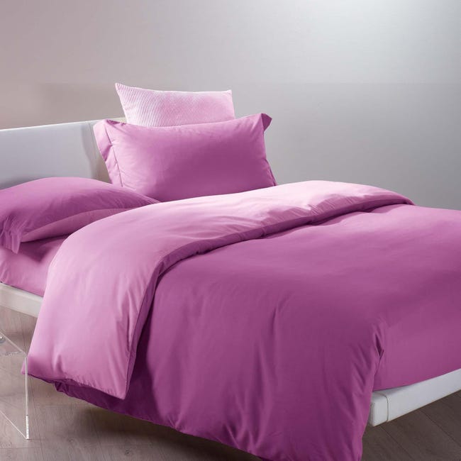 Caleffi - Completo Biancheria Letto Matrimoniale Tinta Unita, Ipoallergenico, Colore: Rosa, Vari Colori Disponibili