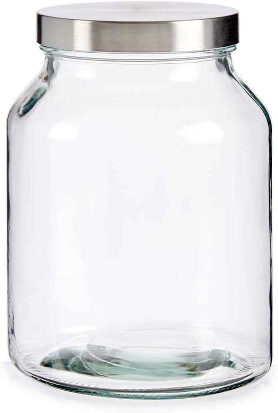 TIENDA EURASIA - Bote Cristal con Tapa de Aluminio a Rosca, 3L, 16x16x21 cm