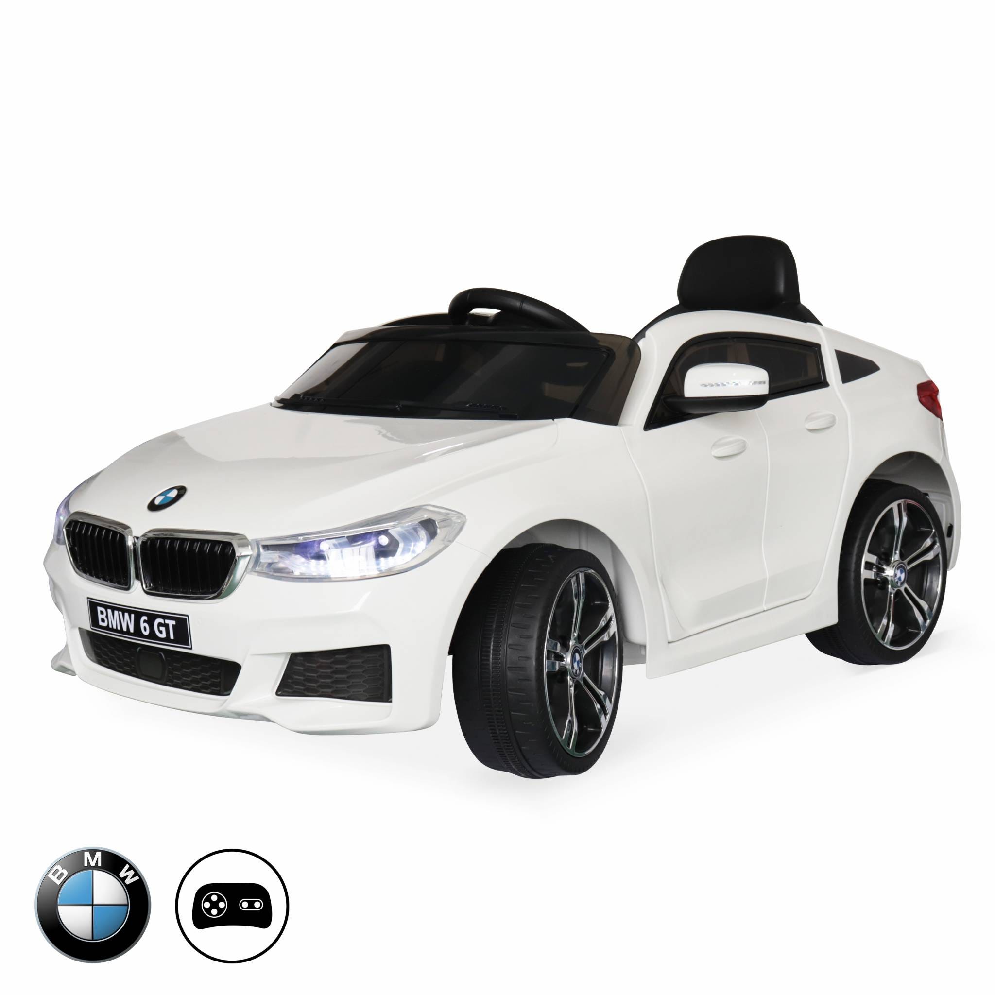 BMW Série 6 GT blanche. voiture électrique pour enfants 12V 4 Ah