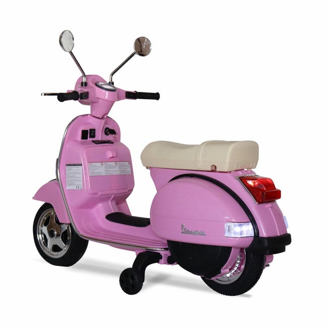 Vespa rose PX150. scooter électrique pour enfants 12V 4.5Ah. 1 place avec  autoradio