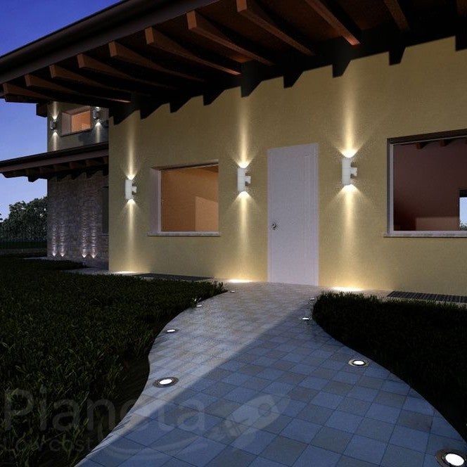 Applique da Esterno ip55 Muro doppia illuminazione giardino parete balcone  gu10, Bianco