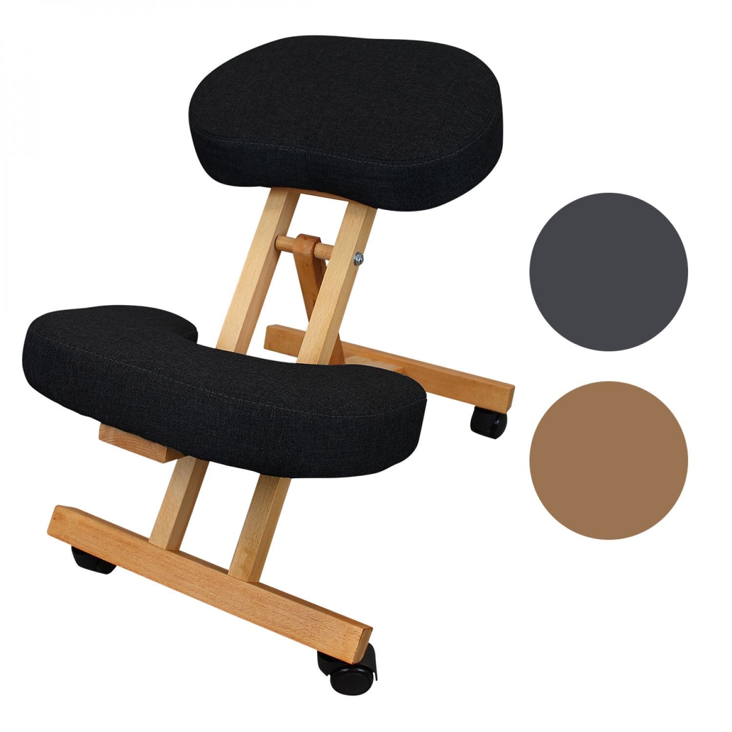 Tabouret, chaise ergonomique, siège assis genoux en bois pliable