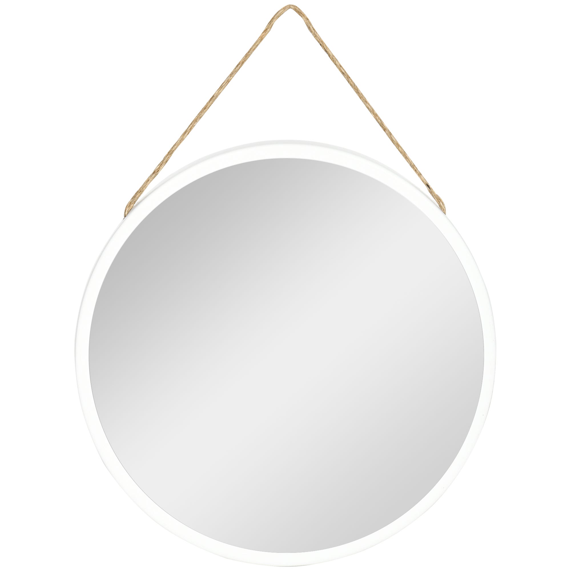Espejo Ovalado Decorativo Marco Blanco, CENTRO ESPEJOS