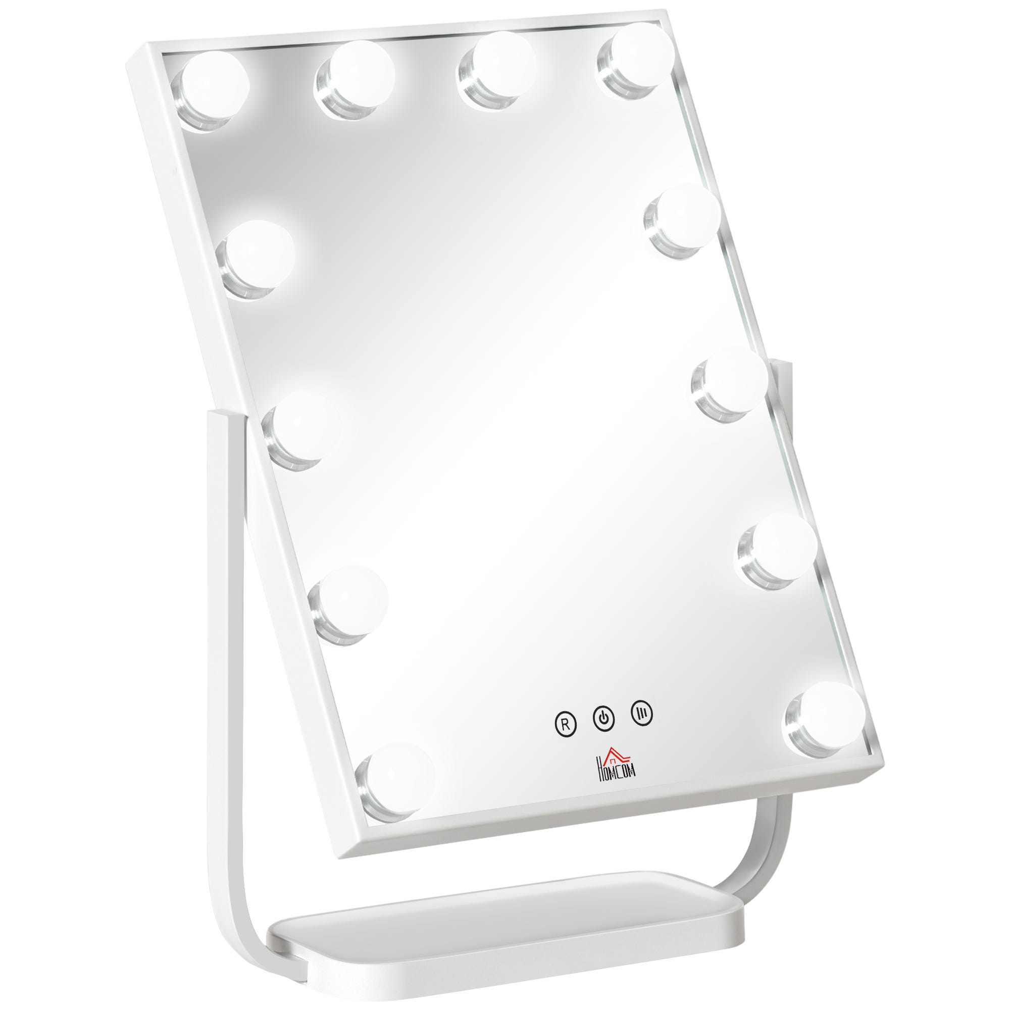 Espejo de maquillaje con luz led Homcom blanco 73x53,5x4,5 cm