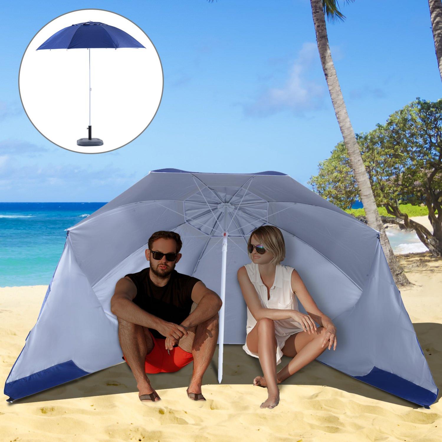 Sombrilla playa Outsunny Protección solar Azul | Leroy Merlin