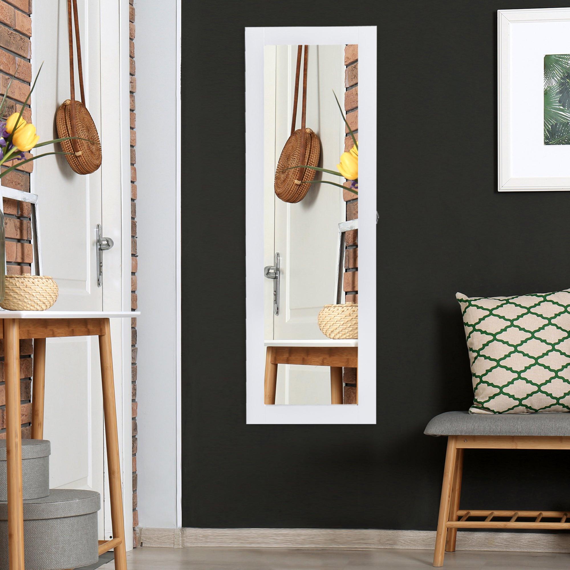 Espejo de pared armario joyería 37x9,5x112 cm blanco | Leroy