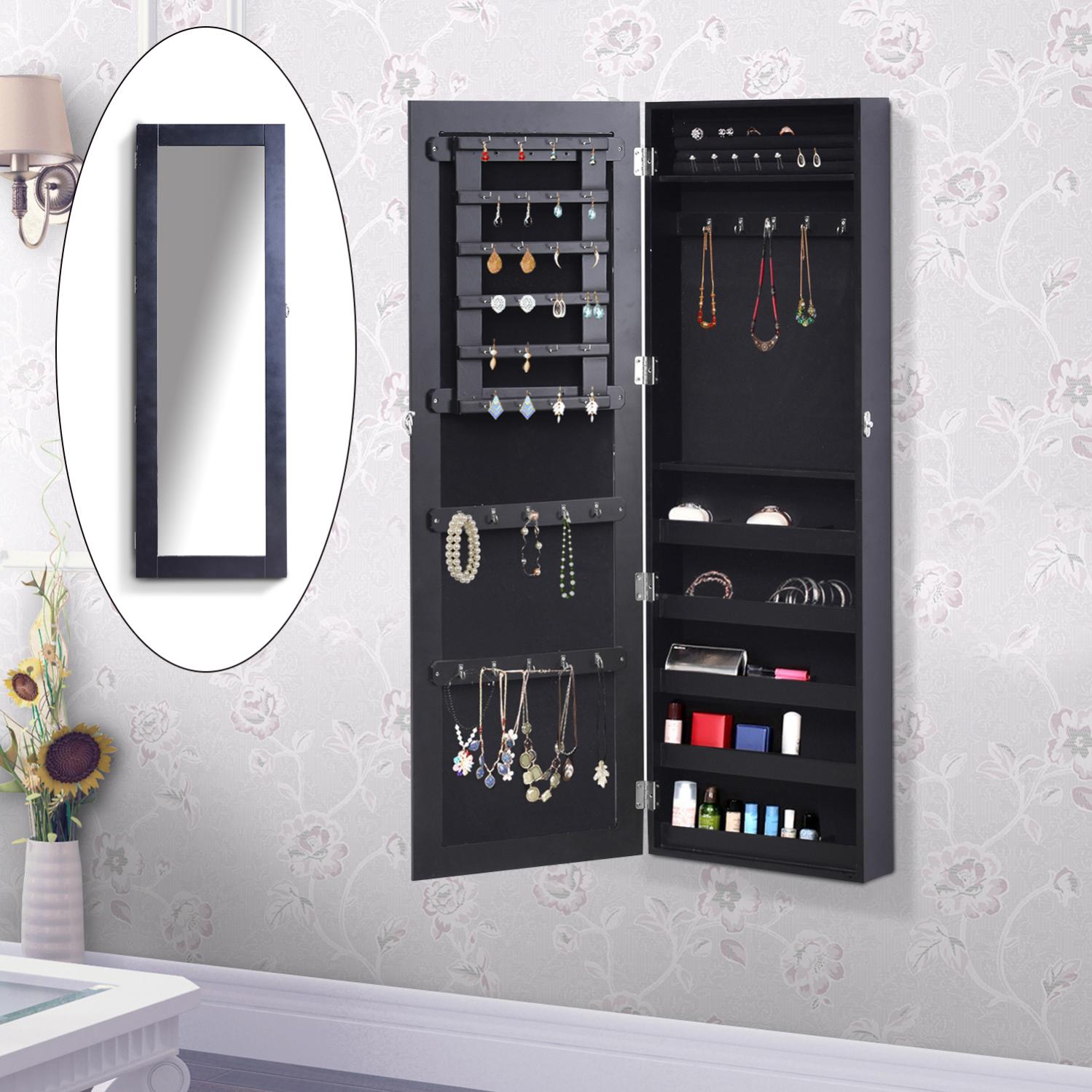 Espejo joyero pared armario de joyería 37x9,5x112 negro | Leroy Merlin
