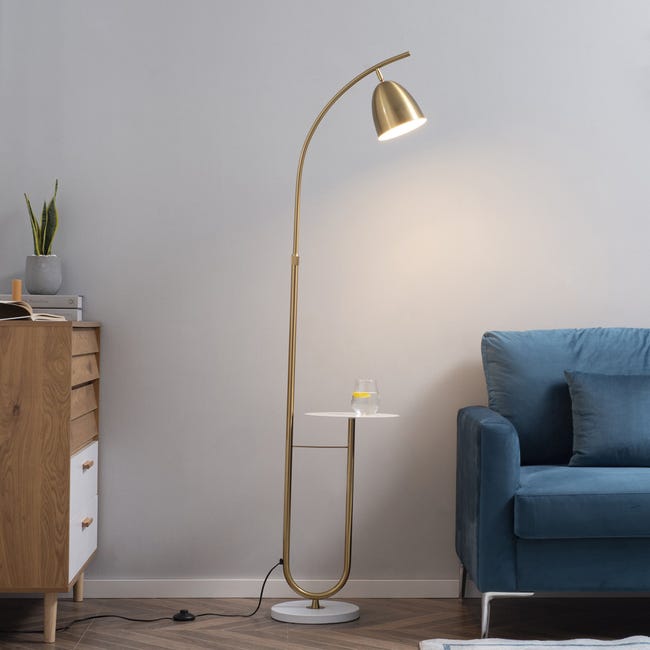 Lámpara de pie con mesa casquillo E27 40W 30x44x177 cm | Leroy Merlin