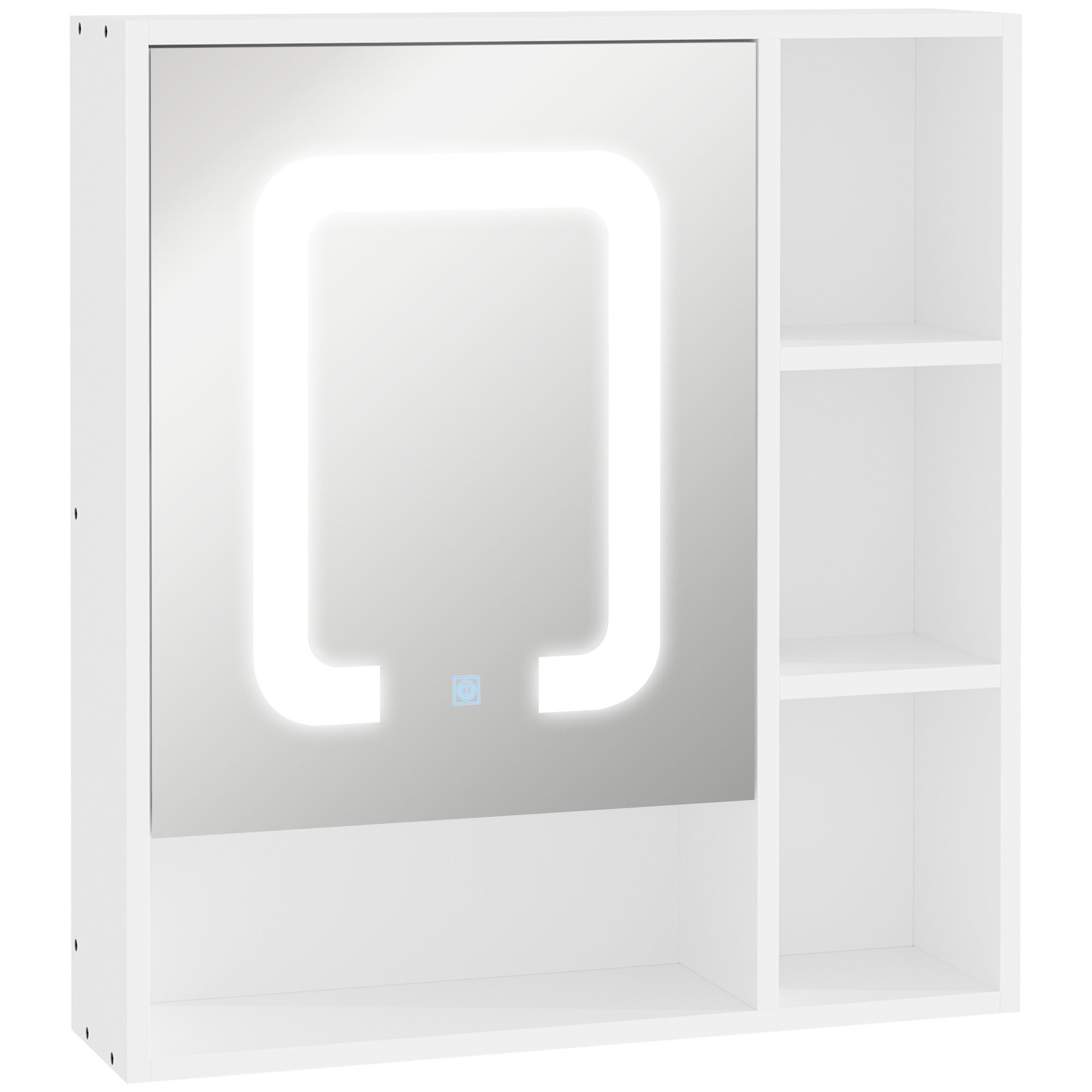 kleankin Armario con Espejo de Baño con Luz LED Mueble de Pared Colgan –  Bechester