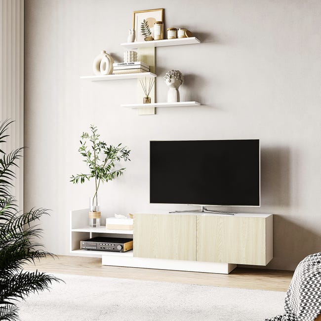 Mueble de salón para TV muebles de TV HOMCOM 150x31,5x40 cm  natural_839-417ND
