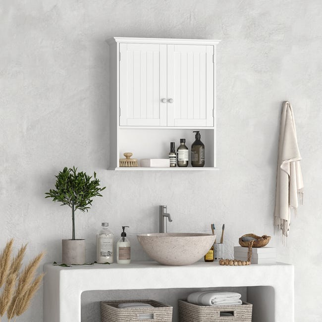 Armario de baño, armario de pared de baño con estantes ajustables de 2 -  VIRTUAL MUEBLES