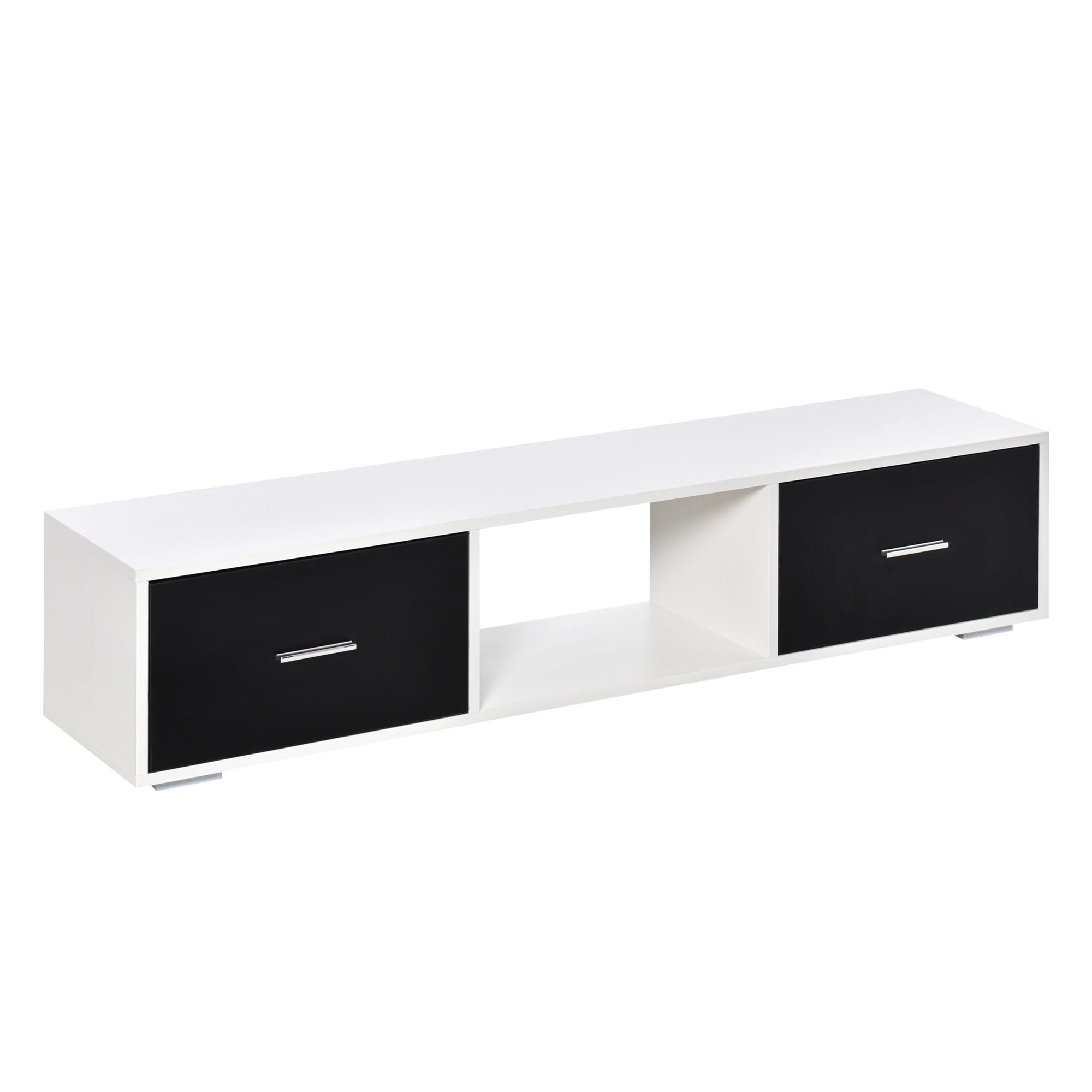 Mueble de tv Homcom blanco 140x30x32 cm aglomerado de madera