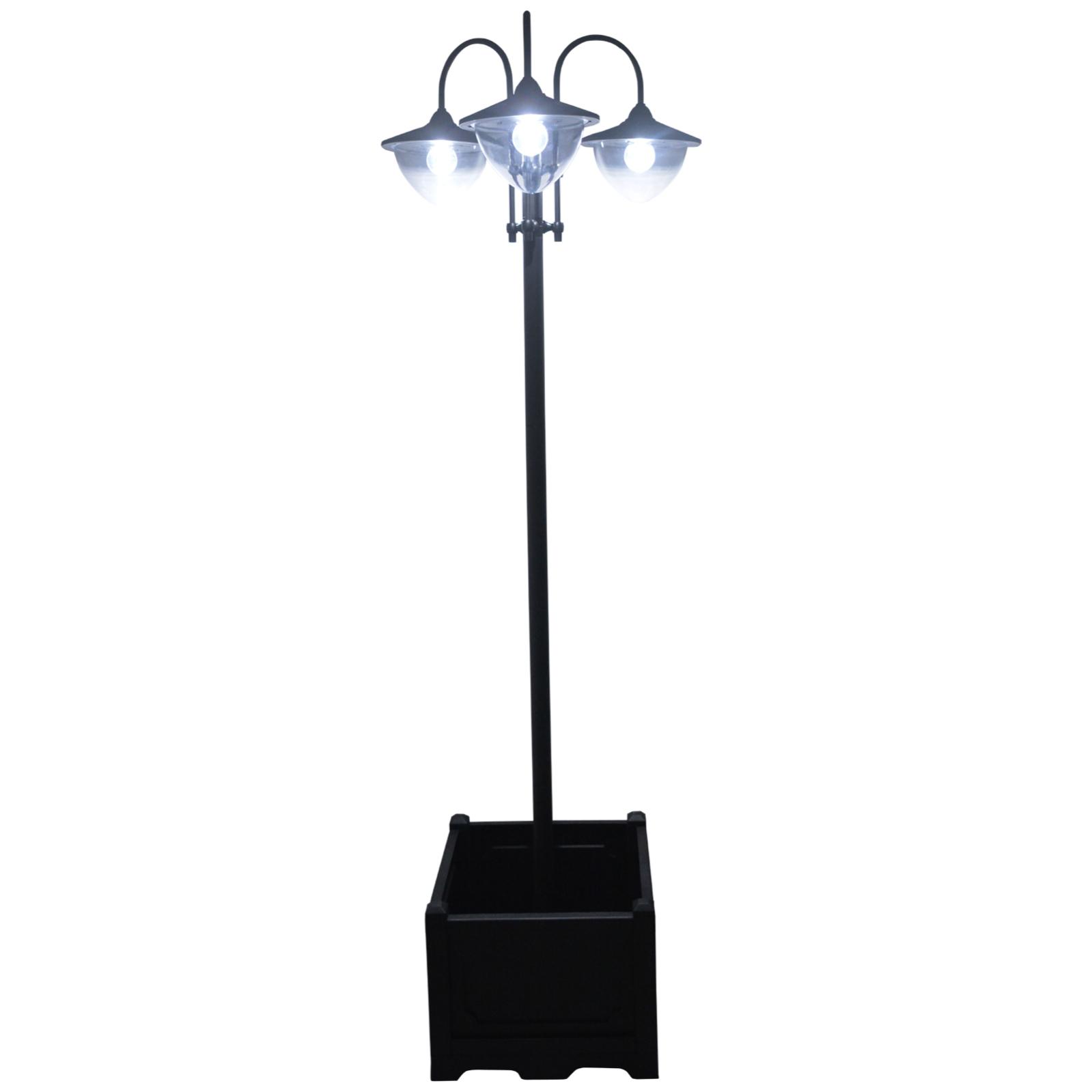 Farol de jardín con 18 luces led 6000k ip44 outsunny 60x55x189cm negro