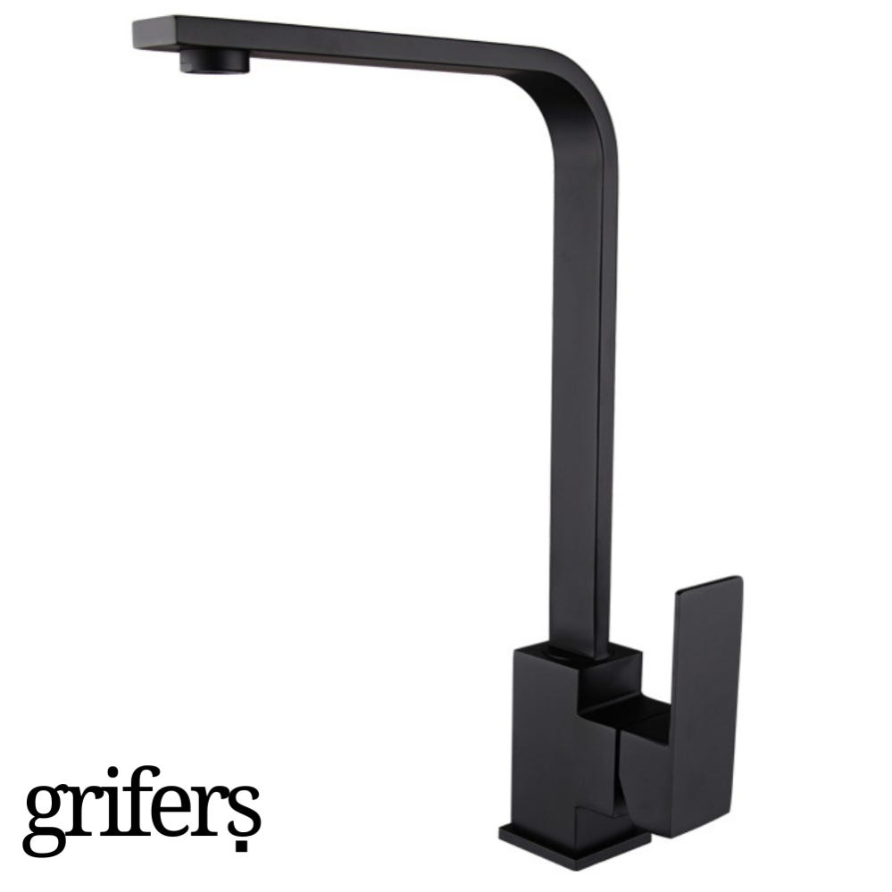 Grifo Cocina Negro Mate Ca o Alto KUVIK COAL GRIFERS Leroy Merlin