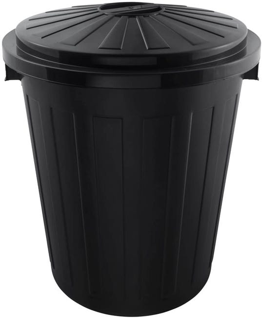 Cubo de basura / papelera polivalente con tapa cerrable, Muy grande,  Plástico resistente (PP), 50 l, Mats, Grafito