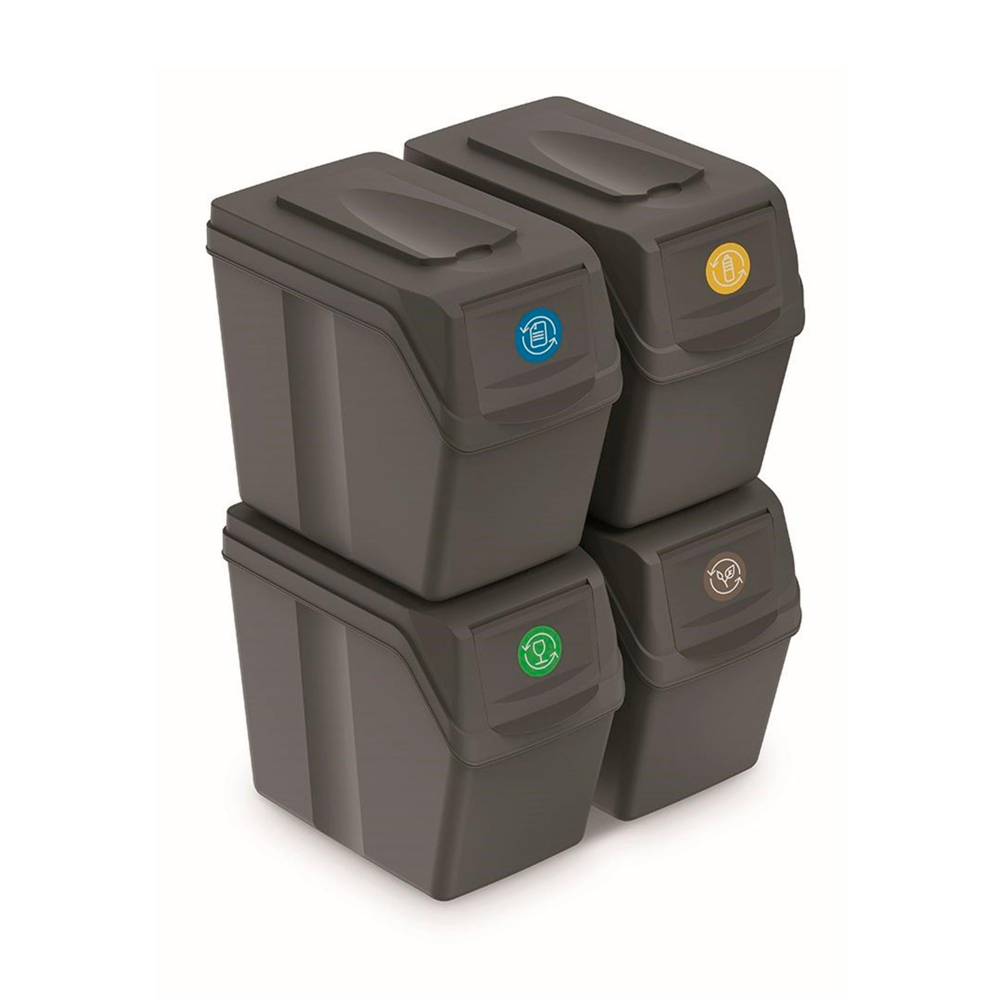 Lot De 3 Cubes De Recyclage 25 Litres Chacun | Design Rectangulaire Compact | Dimensions 29x26x63 Cm | Marque Keden