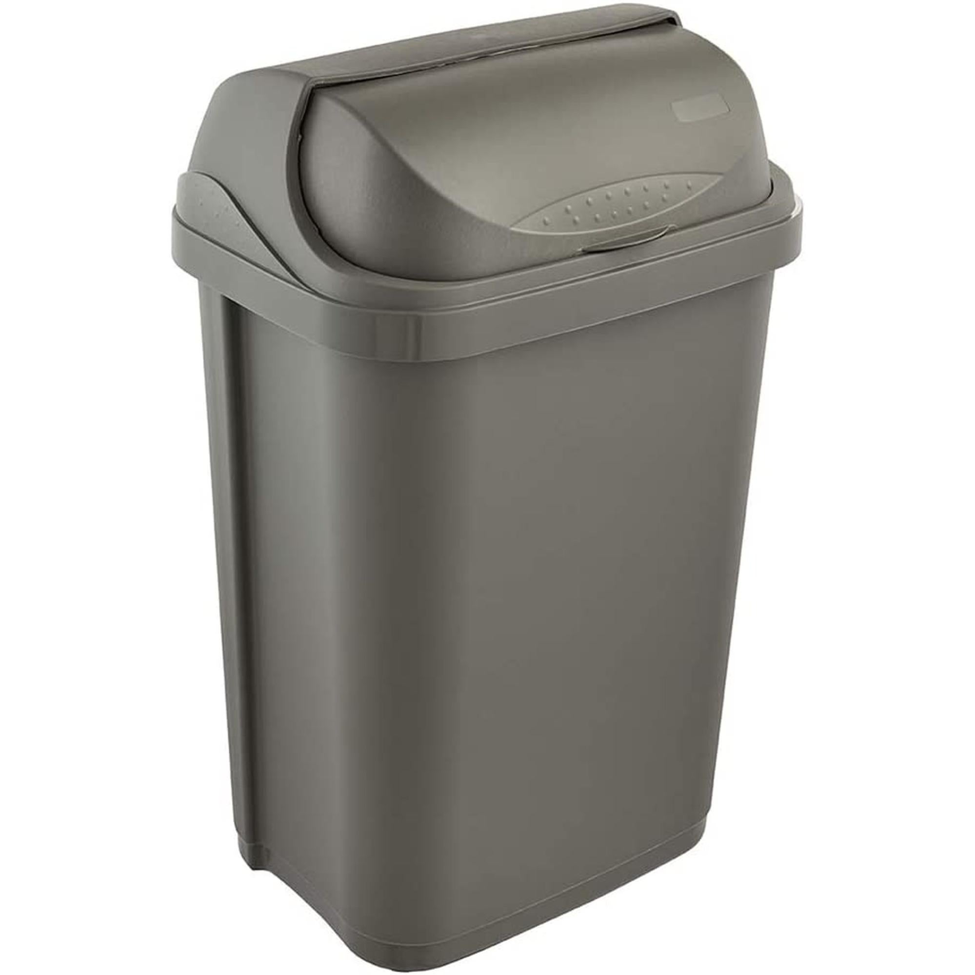 1PZ Pattumiera Con Coperchio Basculante Rif Basic - 44x33x68 Cm - 50 L Bianco Medial International