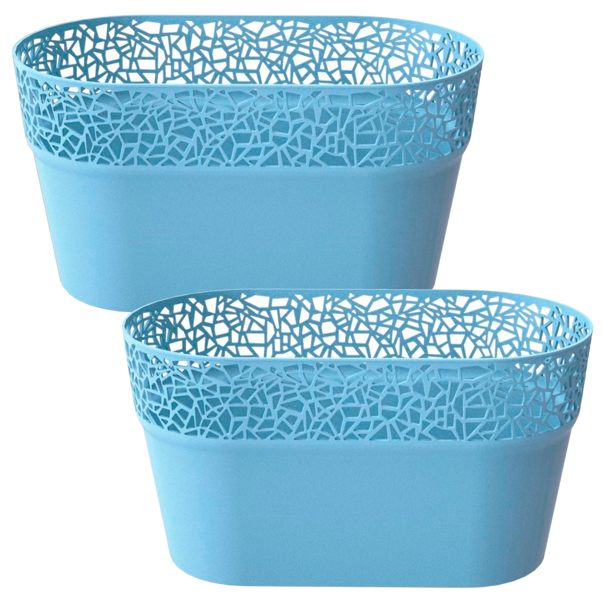 Vaso Rotondo In Plastica Sandy - Grigio, 26,2x26,2x22,2 Cm - Leggero E Resistente Per Piante Da Interno/Esterno - 4