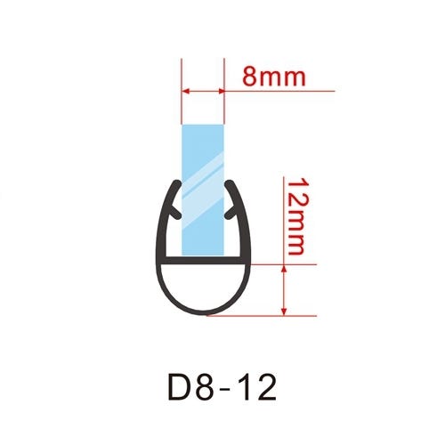 Junta de estanqueidad, junta de recambio para ducha,Junta Para Mampara de  Ducha 2x90cm Revspoir se Ajusta Perfectamente a la Puerta de Vidrio de Goma Mampara  Ducha 6 mm Fácil Montaje : 
