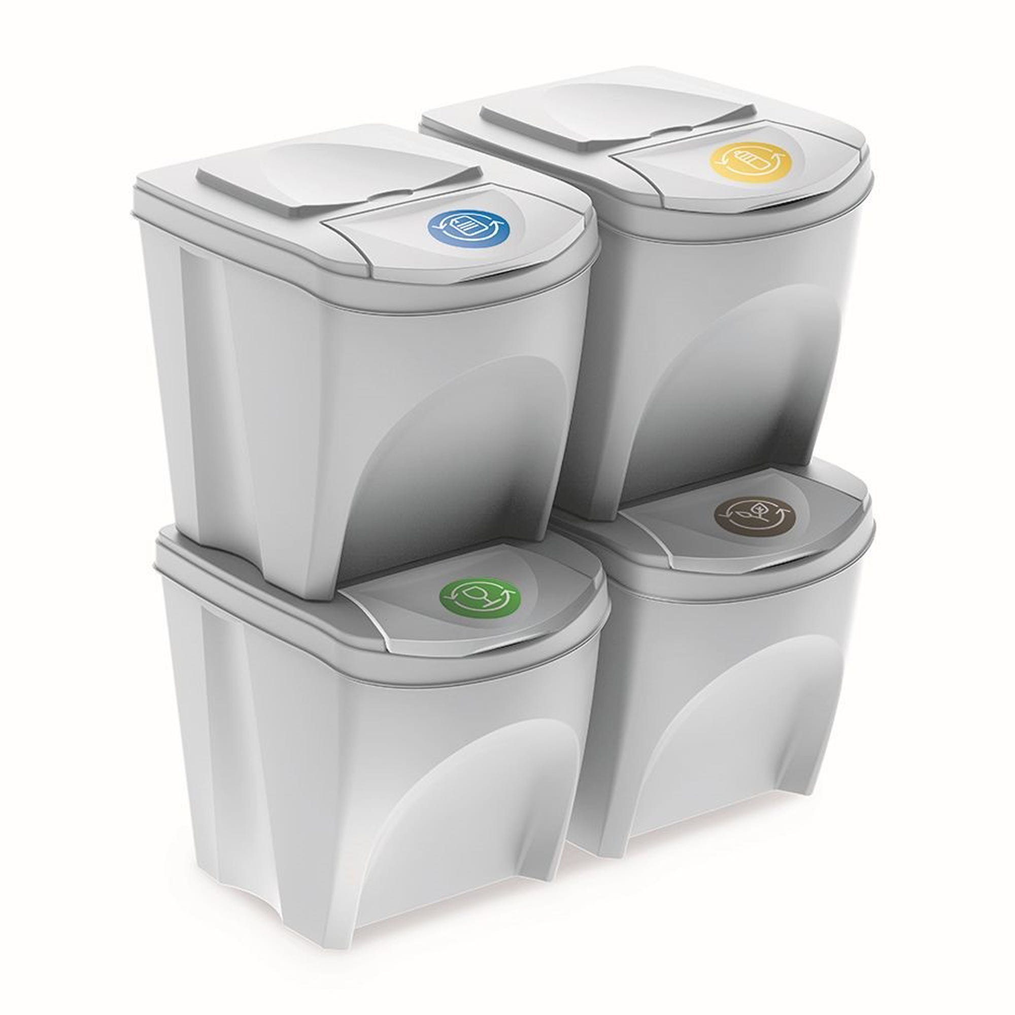 Set 4 Cubos de Reciclaje Prosperplast Sortibox 100L Blanco - Basura - Los  mejores precios