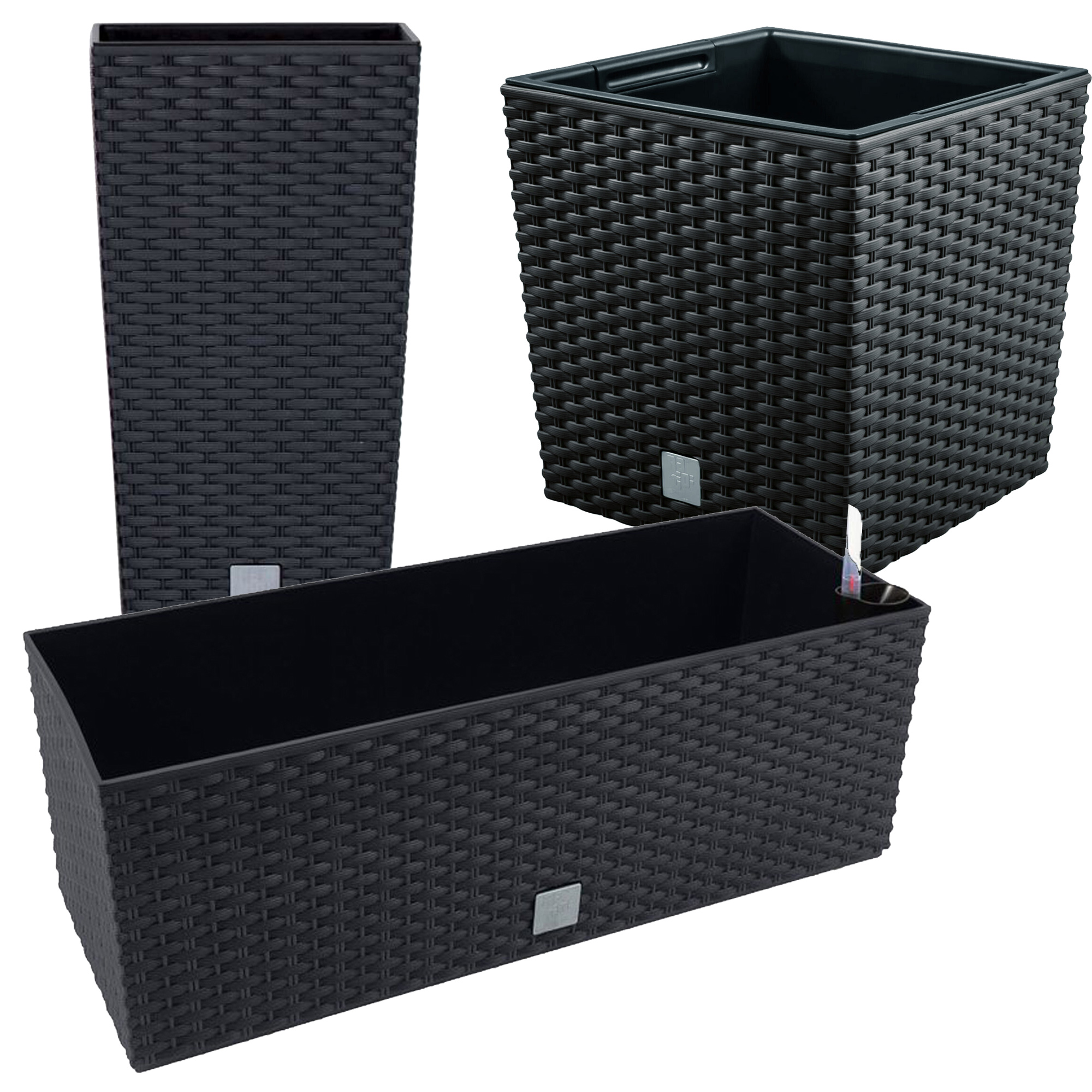 Fioriera E Interno Rimovibile In Rattan PP Antracite 12/44 L | Leroy Merlin - Foto 8