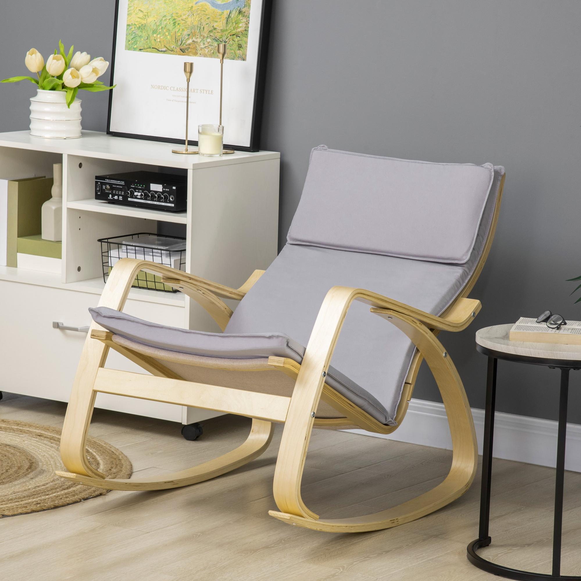 Silla mecedora en para salón HOMCOM cm gris Leroy Merlin