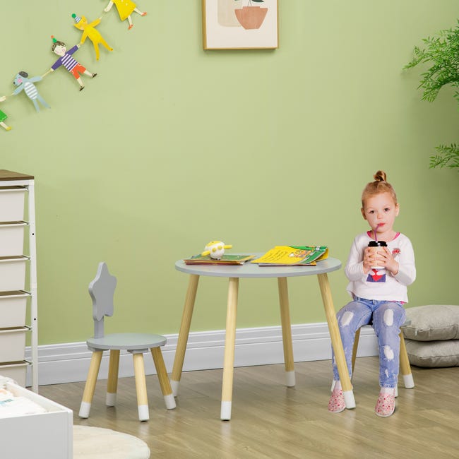 Conjunto de mesa y 2 sillas para habitación infantil - Mobili Rebecca
