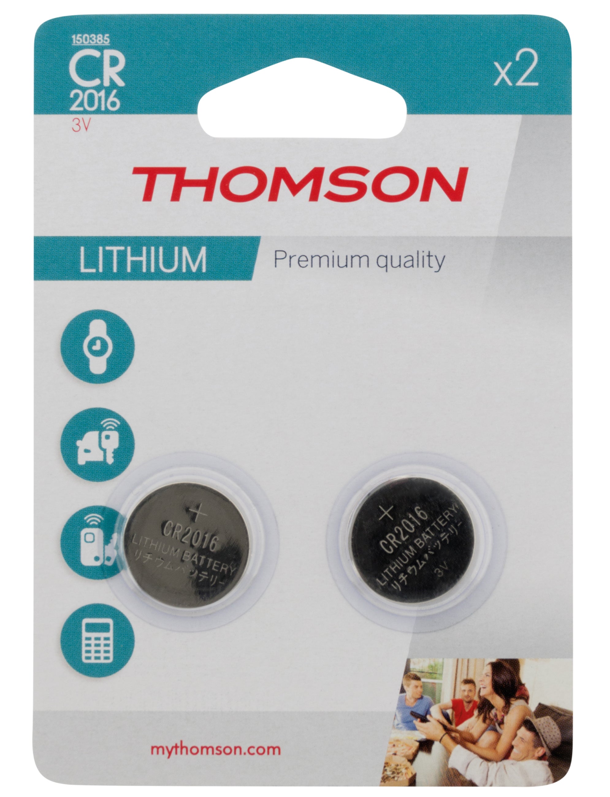 Pile bouton CR2016, lithium 3v, x2 - Energizer