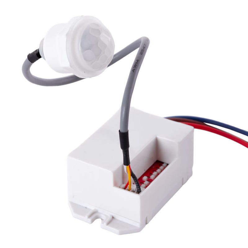 Mini Detector de Movimiento-Presencia para Luz de Empotrar con Sensor 360ª  Empotrable en Techo y Luminarias blanco