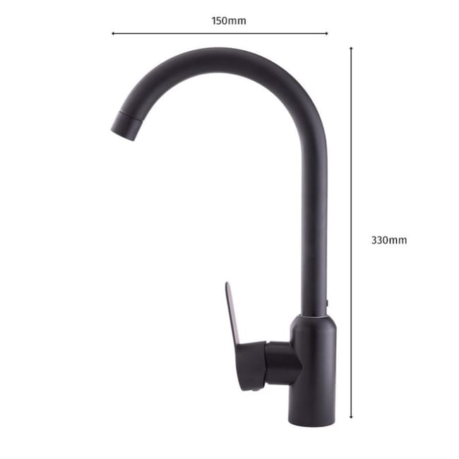 Grifo Cocina Acero Inoxidable Negro Agua Caliente Fr a