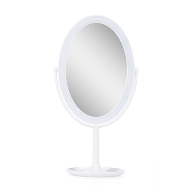 Espelho De Maquiagem Espelho De Maquiagem Com Luzes 2X 3X Ampliação Espelho  De Maquiagem Iluminado Controle De Toque Espelho De Maquiagem Com Três  Dobras Fonte De Alimentação Dupla Portátil LED Espelho De