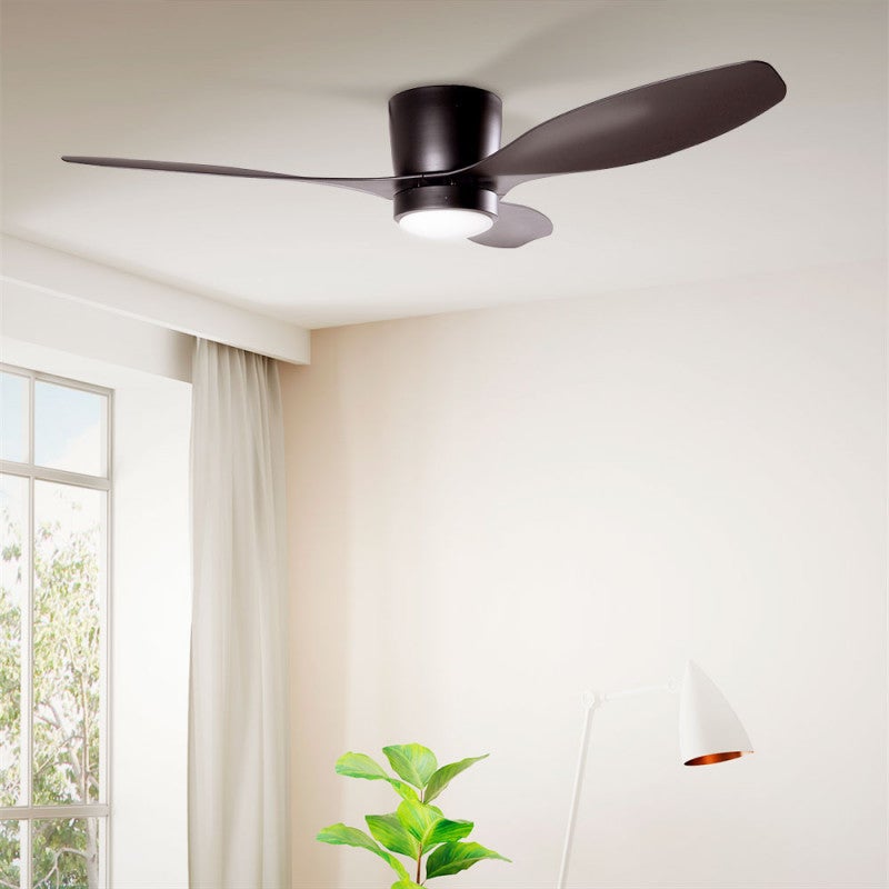 Ventilador de techo 15w 1 050lm iluminación led cct variable 6 velocidades control remoto rotación reversible (verano invierno)