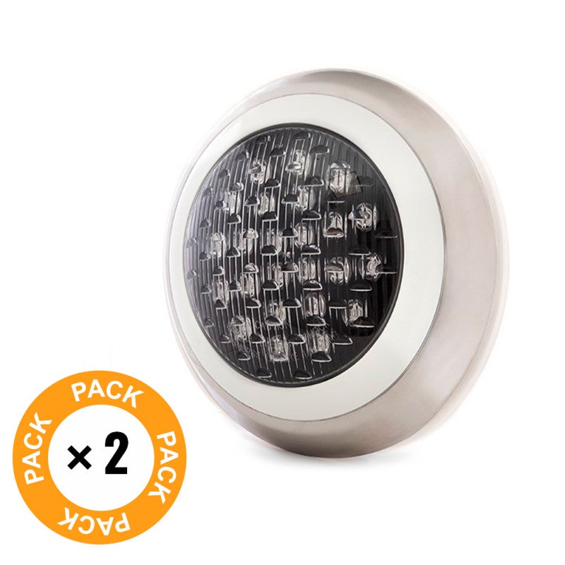 Pack 2 focos piscina led 24w 4200ºk superficie ø300mm blanco natural led 30.000h [kd-fps-63-24w-w-pk2-ap]