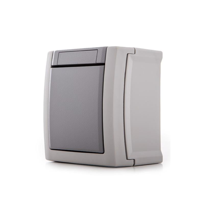 Interruttore Luce Da Esterno IP55 Grigio Grafite - Interruttore On/Off Montaggio A Superficie Con Retroilluminazione - Foto 8