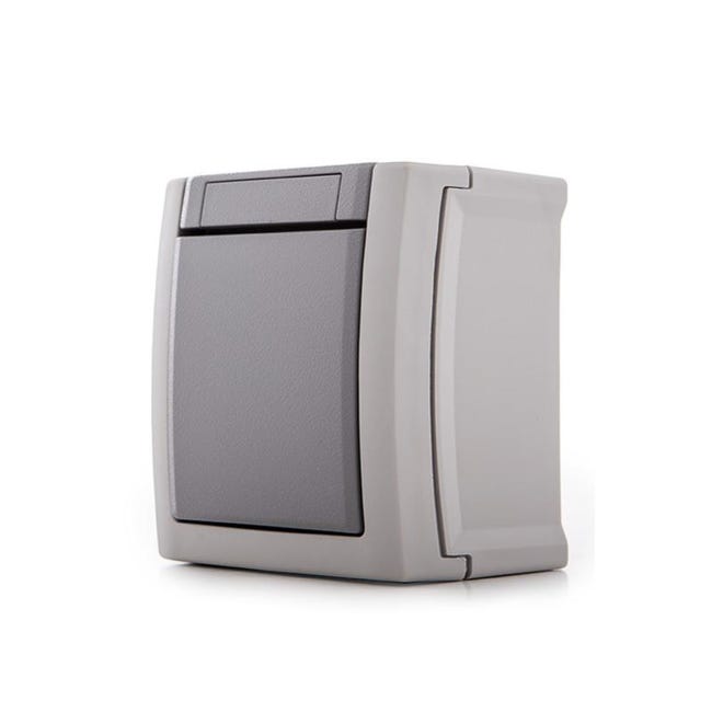 Interruttore Luce Da Esterno IP55 Grigio Grafite - Interruttore On/Off Montaggio A Superficie Con Retroilluminazione - Foto 8