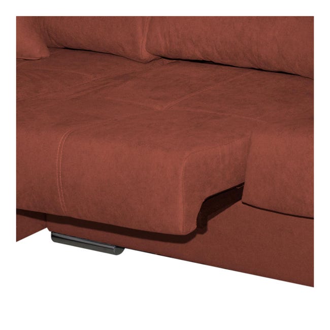 Sofa Chaise Longue LYTIR IZQUIERDA Marron Desenfundable Respaldo Reclinable  273x145 CM 4 Plazas Tanuk