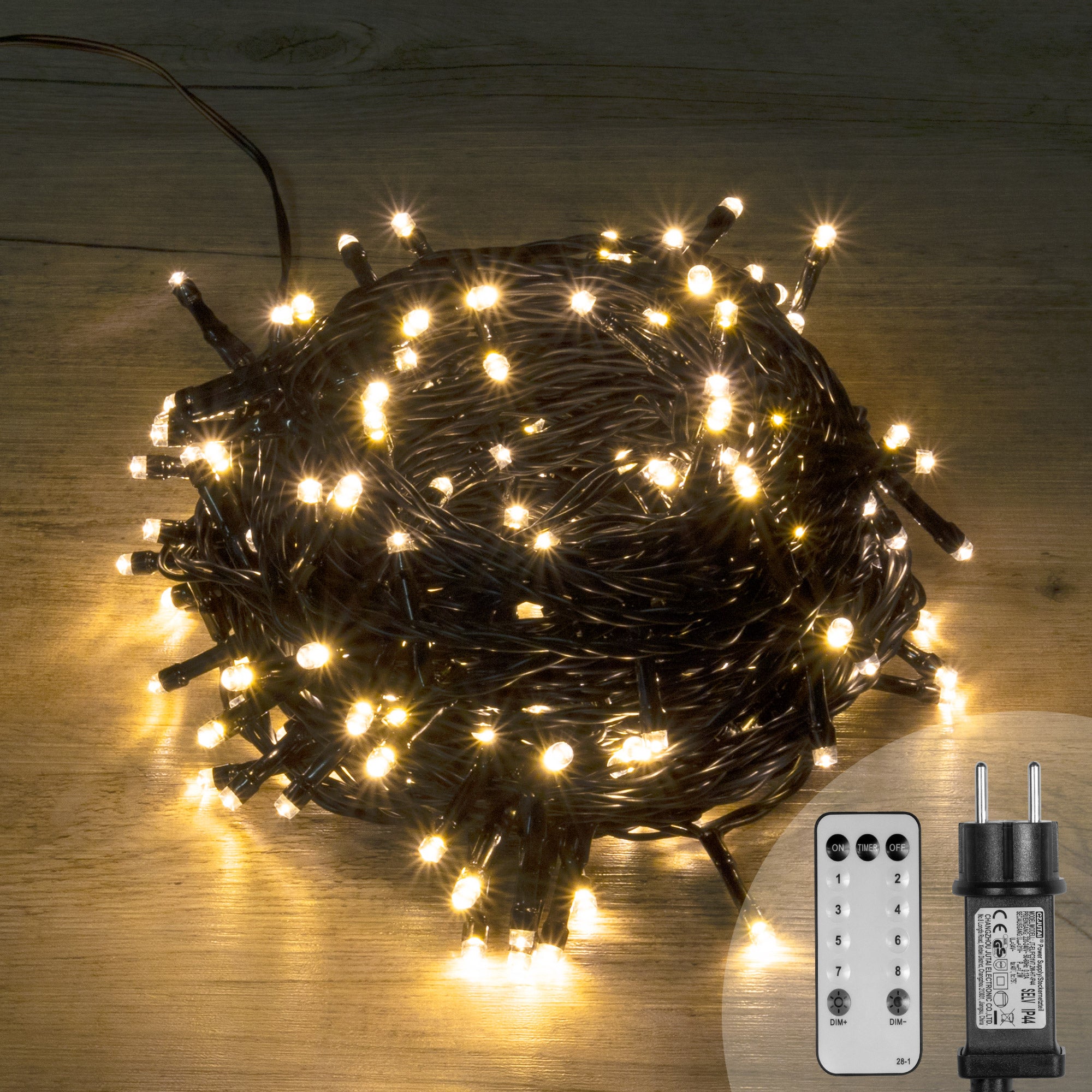 Guirlande lumineuse Noël 750 LED blanc chaud câble transparent intérieur  extérieur 37,5 m
