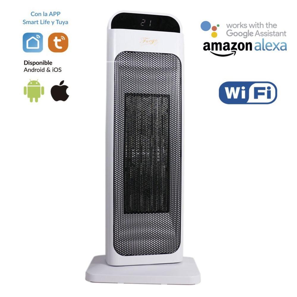 Calefactor eléctrico de aire control manual y wifi. Silencioso de bajo consumo | Leroy Merlin