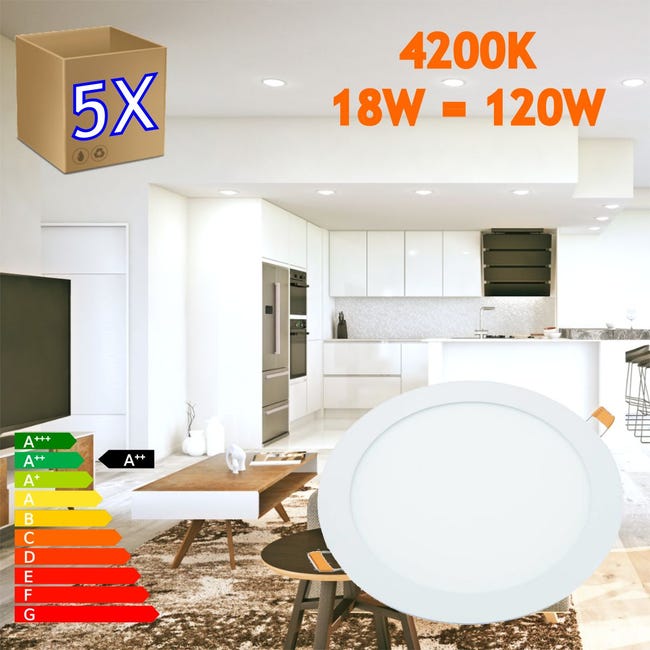 Kit de 3 focos orientables LED INSPIRE Clane blanco 4.7W 4000K