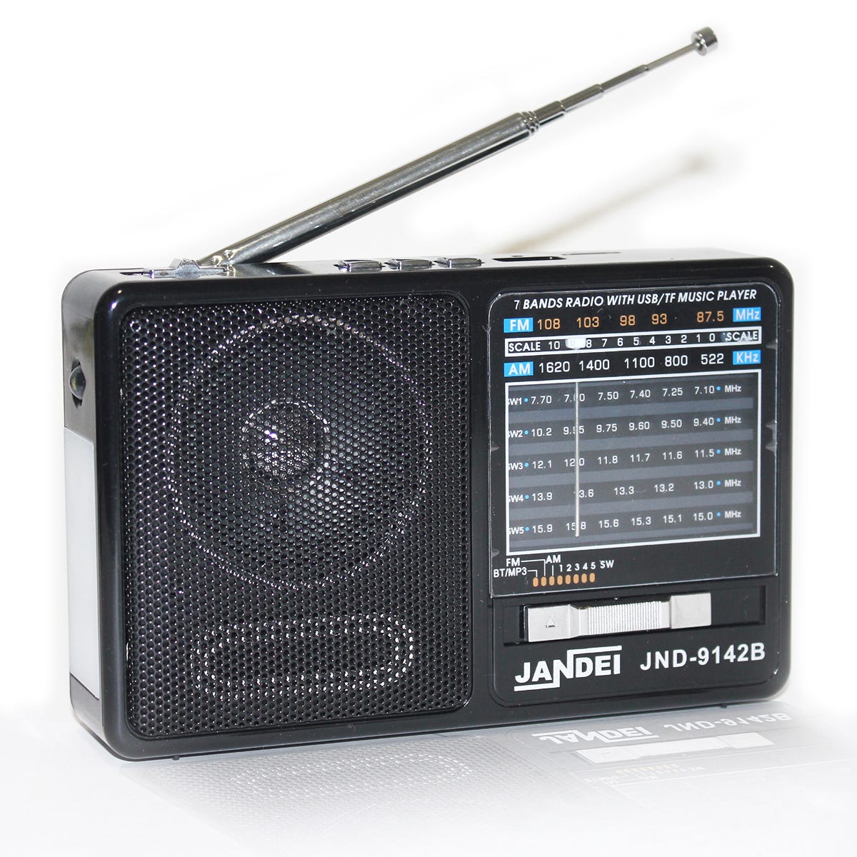 Radio avec batterie rechargeable, Bluetooth, FM/Am/SW1-5, avec lampe de  poche, câble de chargement USB inclus