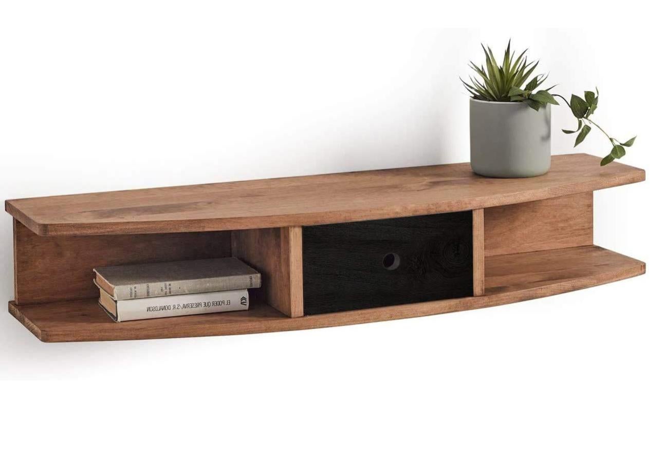 Recibidor Balder consola con cajón, encerado y negro Leroy Merlin