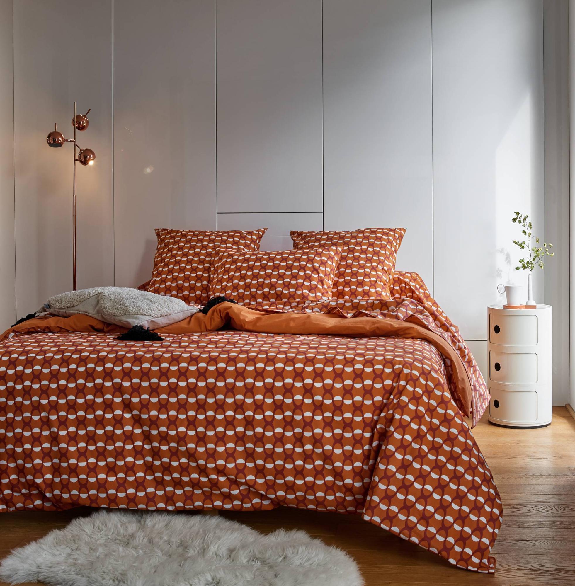 Housse de couette coton bio Austin CAMIF-260 x 240 cm-Terre Brulée