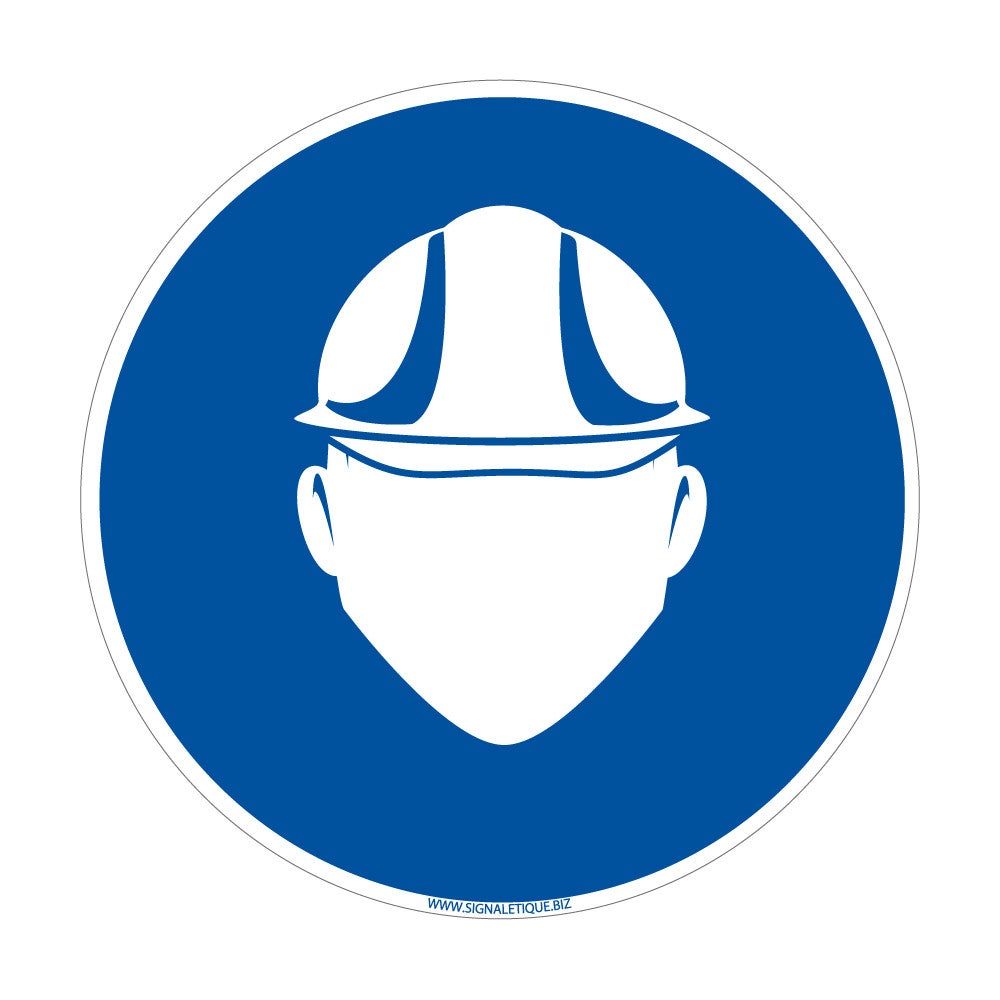 Panneau d obligation Port du casque de protection obligatoire Diamètre mm Matière Adhesif