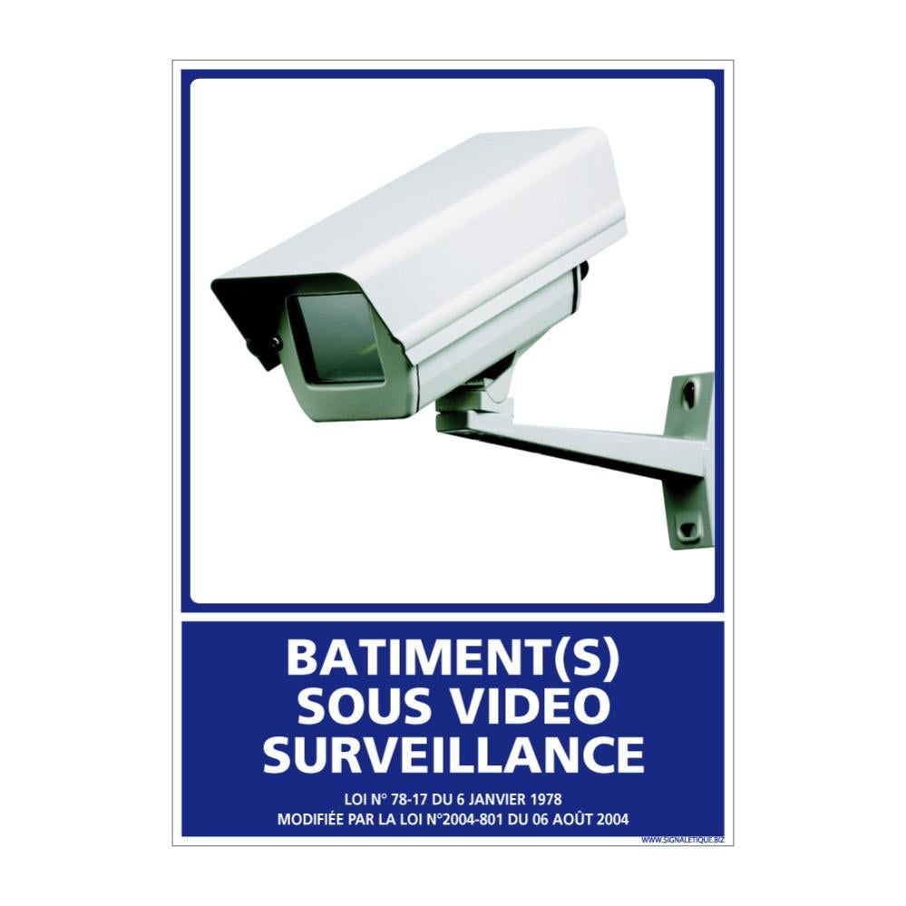 Panneau Information Bâtiment(s) sous vidéo surveillance 150 x 210 mm Matière Adhesif Leroy Merlin