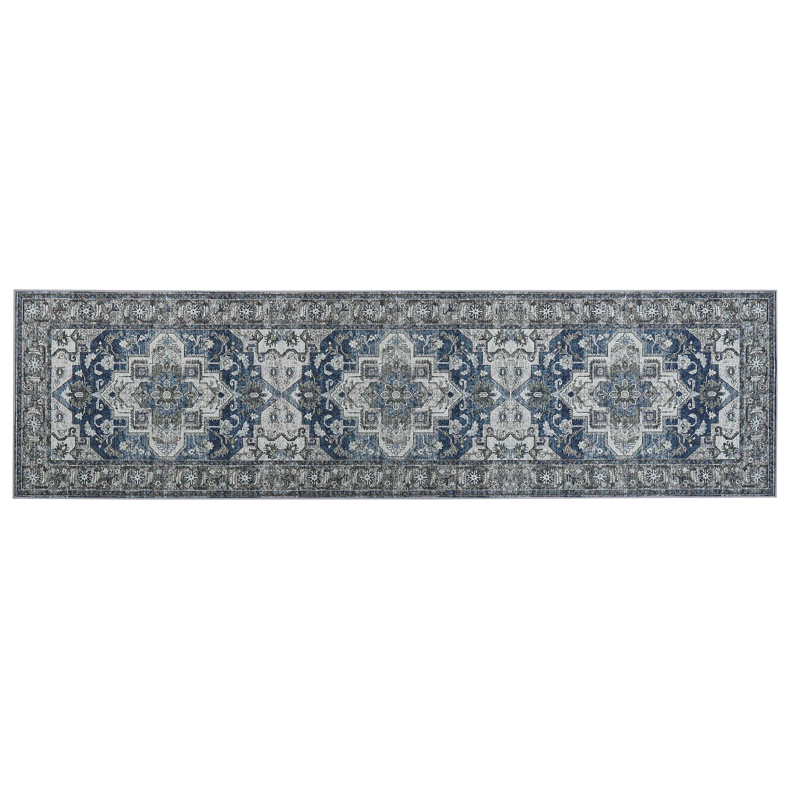 Beliani Tapis Gris Et Bleu 80 X 300 Cm KOTTAR | Leroy Merlin